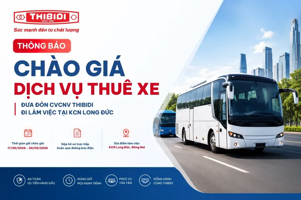 Chào giá dịch vụ xe đưa đón CBCNV THIBIDI