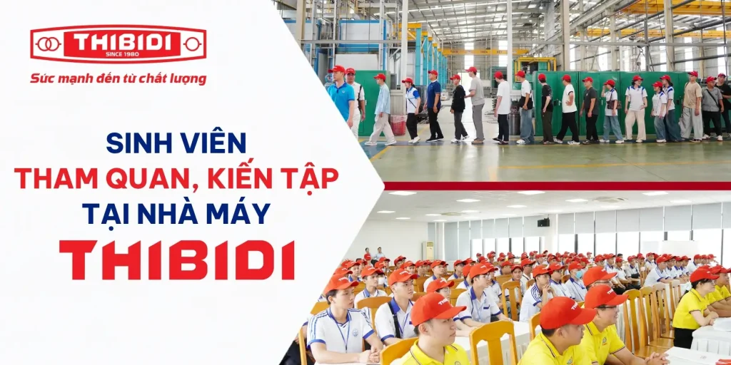 Sinh viên ngành điện tham quan, kiến tập tại nhà máy THIBIDI