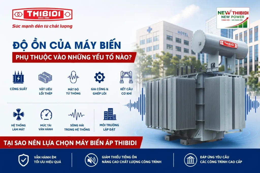 Độ ồn của máy biến áp phụ thuộc vào yếu tố nào?
