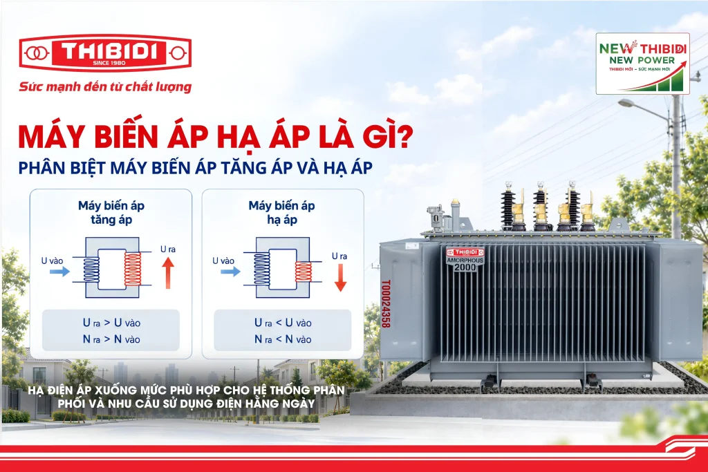 Máy biến áp hạ áp là gì? Phân biệt máy biến áp tăng áp và hạ áp
