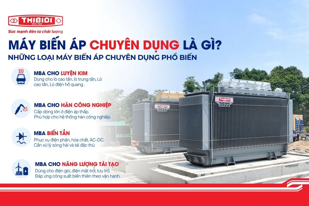 Máy biến áp chuyên dụng là gì? Những loại máy biến áp chuyên dụng phổ biến hiện nay Máy biến áp chuyên dụng là gì? Những loại máy biến áp chuyên dụng phổ biến hiện nay
