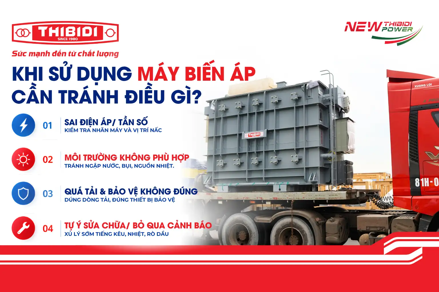 Khi sử dụng máy biến áp cần tránh điều gì?