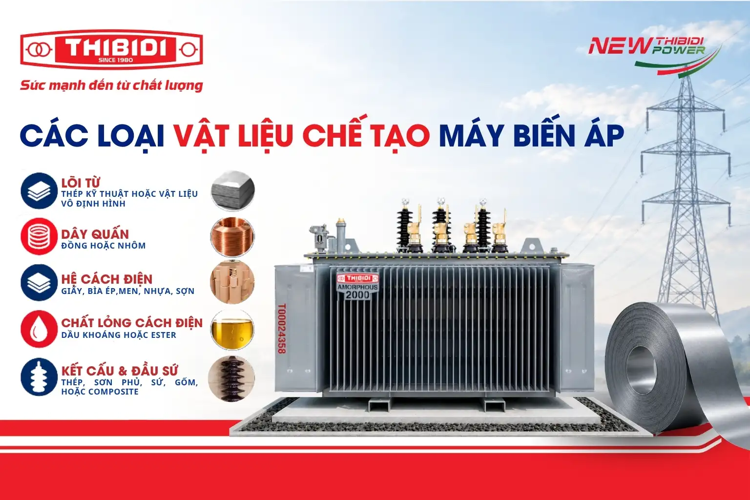 Các loại vật liệu chế tạo máy biến áp